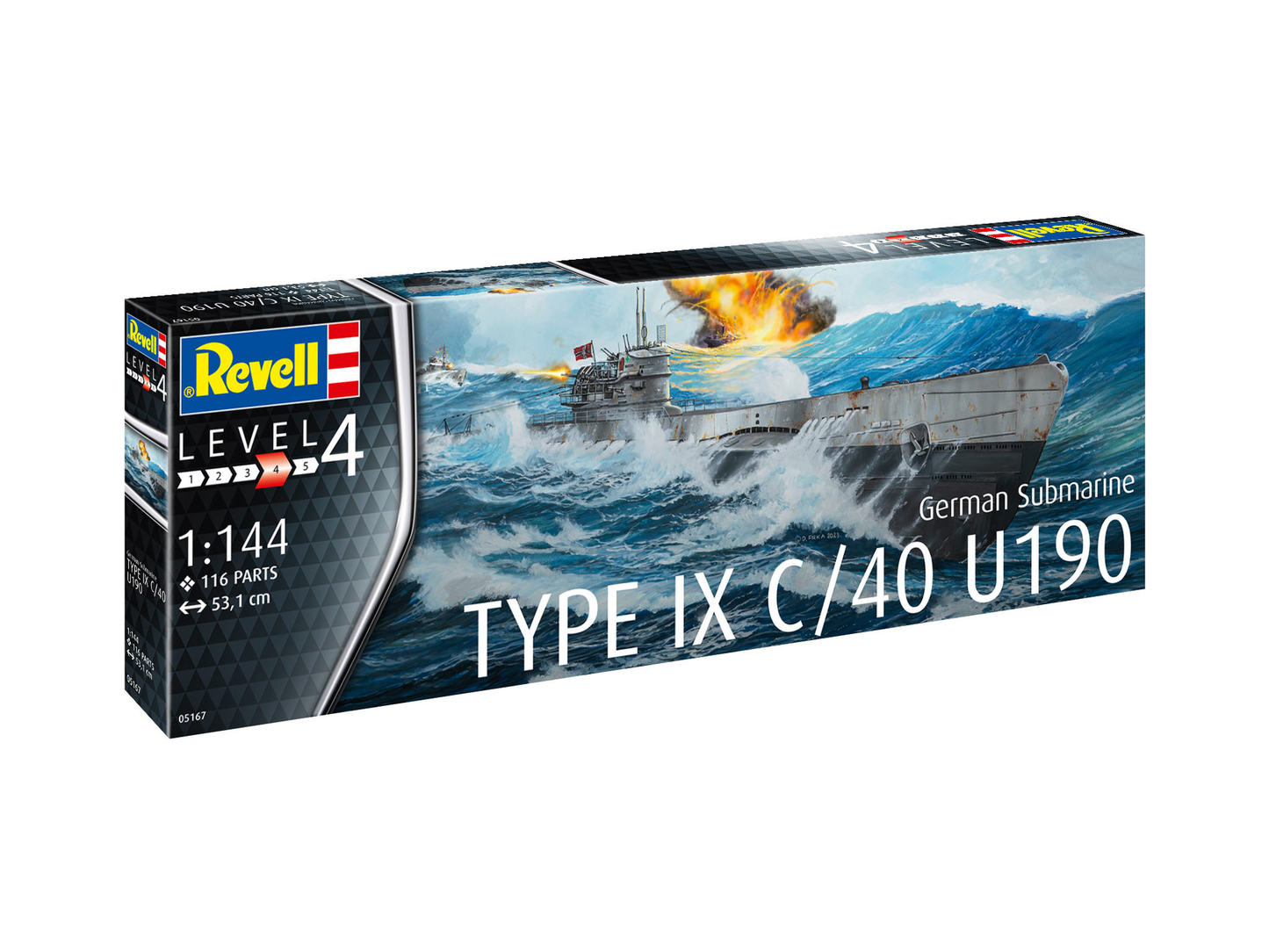 Revell 1/144th scale German U-boat Type IX C/40 (U-190)