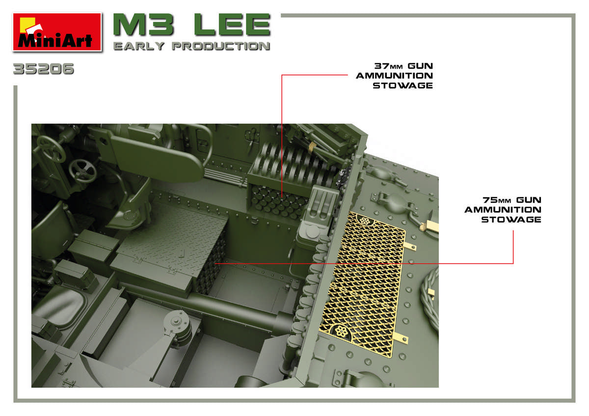 Miniart 1/35th scale M3 Lee Early Prod. - Full interior Kit