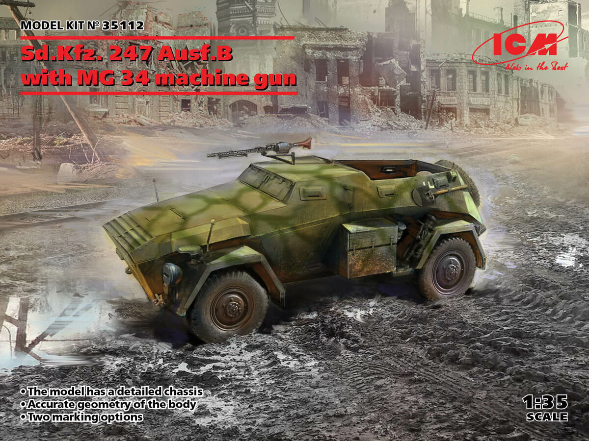 ICM 1/35th scale Sd.Kfz.247 Ausf B with MG34 Machine Gun