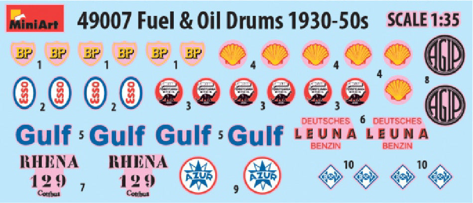 Miniart 1/48th scale Fuel & Oil Drums 1930s - 50s