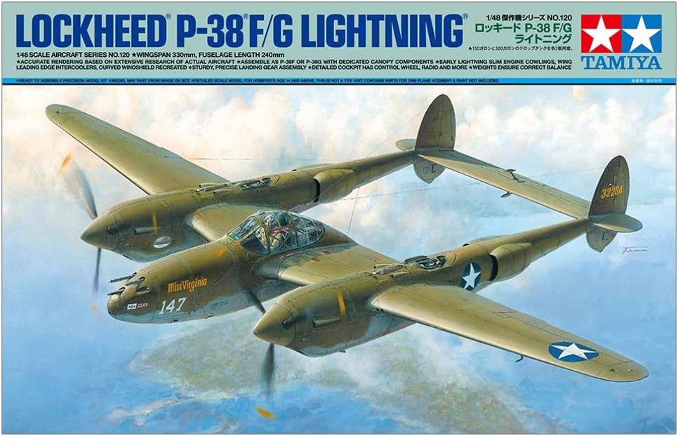 Tamiya 1/48th scale Lockhed P-38 F/G Lightning