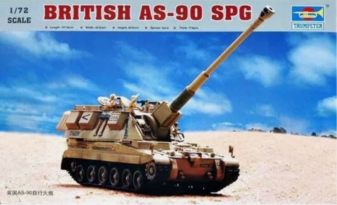 Trumpeter 1/72nd scale British Army AS90 Self-Propelled Howitzer