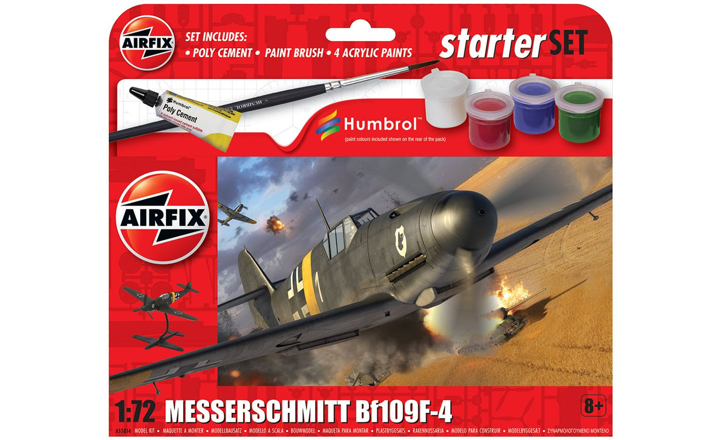 Airfix 2024 Release 1/72nd scale Starter Set - Messerschmitt Bf109F-4