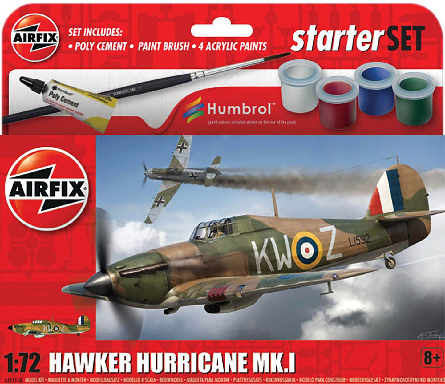 Airfix 1/72nd Hawker Hurricane Mk.I Starter Set