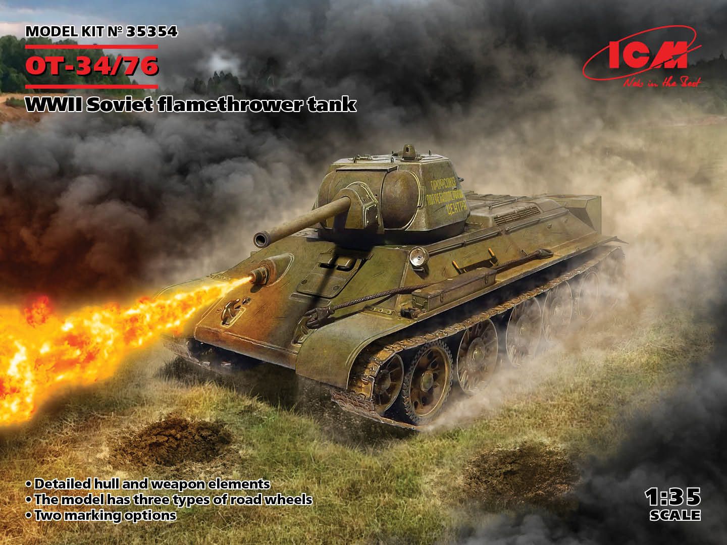 ICM 1/35th scale IT-34/76 WWII Soviet Flamethrower Tank