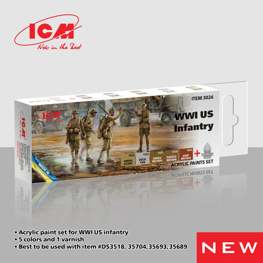 ICM Paint Set - WWI US Infantry