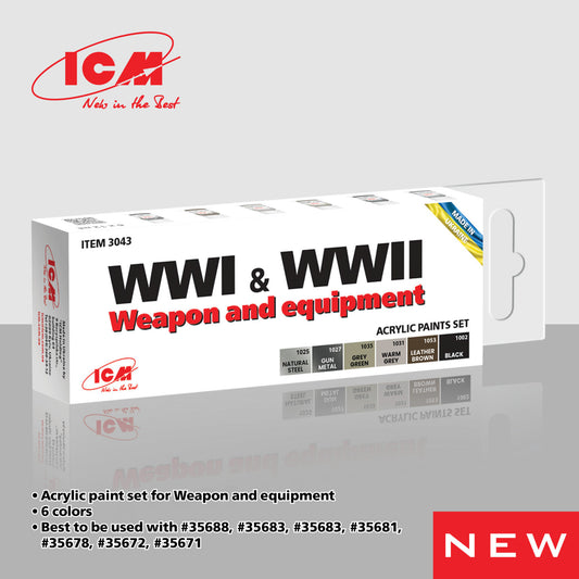 ICM Paint Set - WWI & WWII Weapon & Equipment