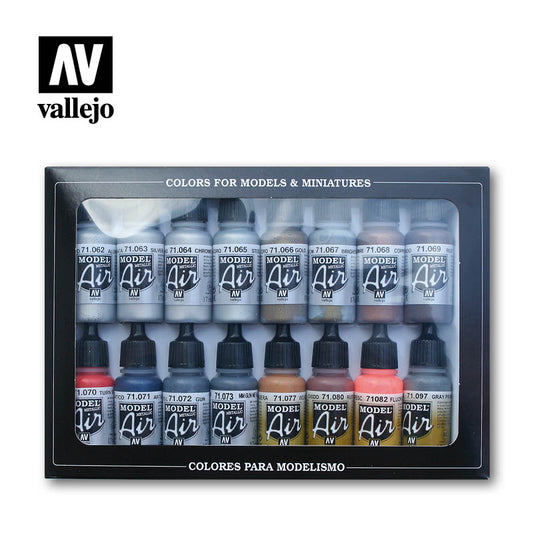 Vallejo Model Air Set - Metallic Effects (x16)