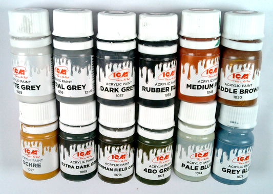 ICM WWII Luftwaffe Basic Mixing Bundle 1 - 12 paints in 12 colours (Preorder)