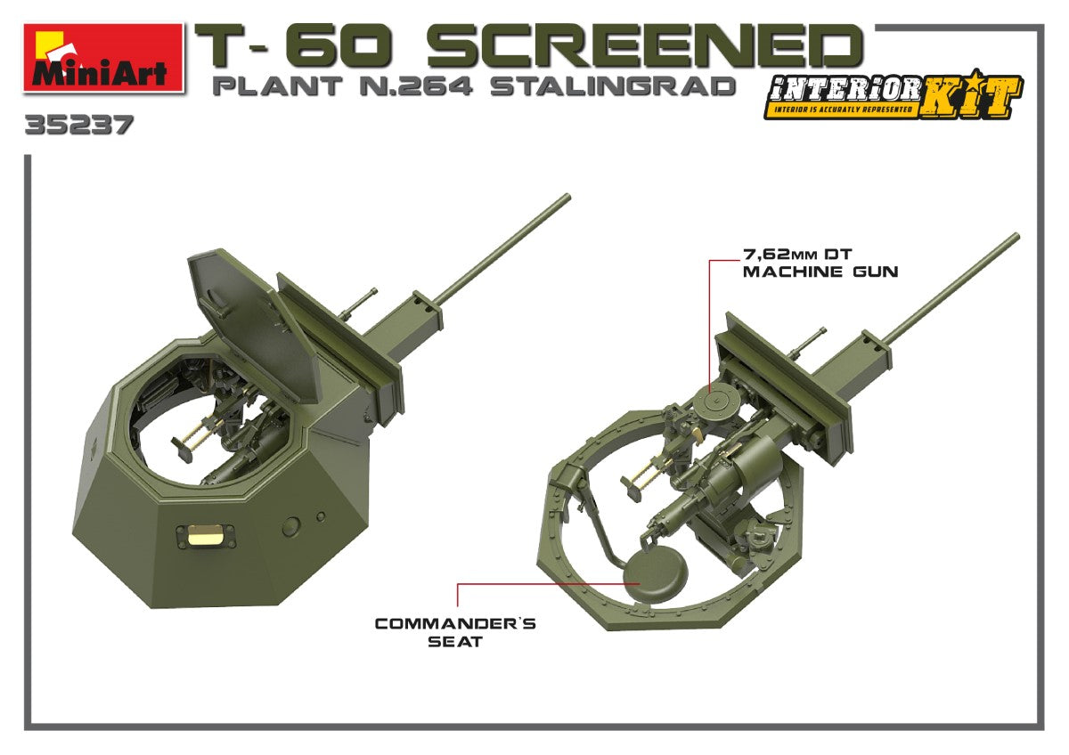 Miniart 1/35th scale T-60 Screened Plant 264 Stalingrad - Full interior Kit